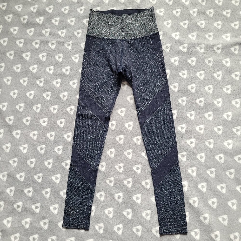 Athleta Twilight Tight Women's Sz S  Blue Sparkly Compression Leggings
